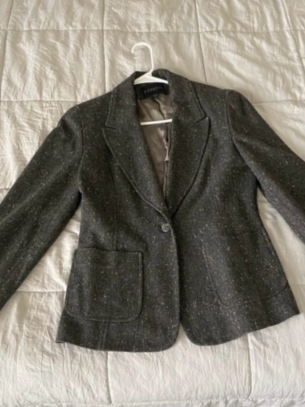 Express Charcoal Tweed Women's Blazer Jacket